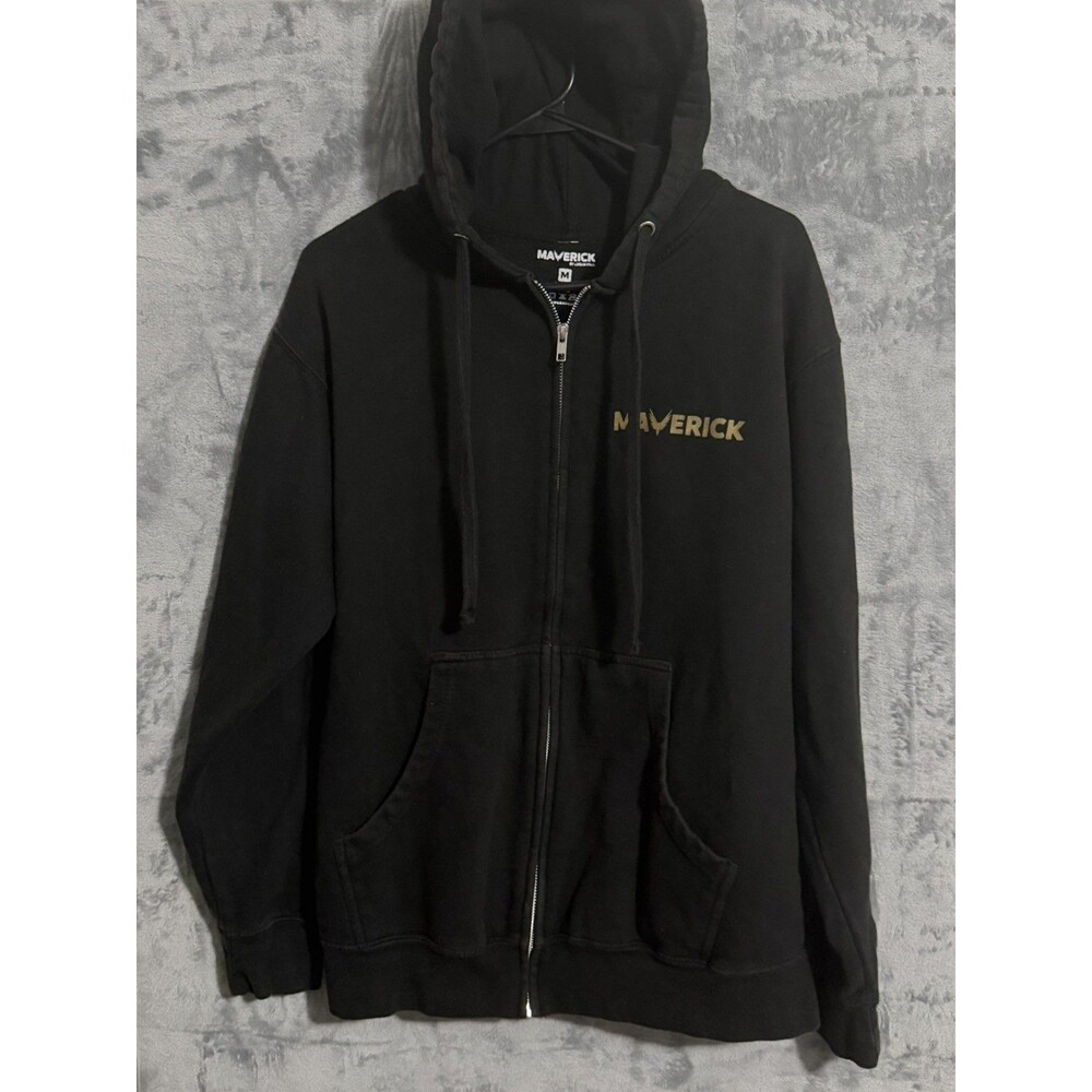 Maverick by Logan Paul Black Gold Zip Hoodie Men's M Eagle Logo Old Merch